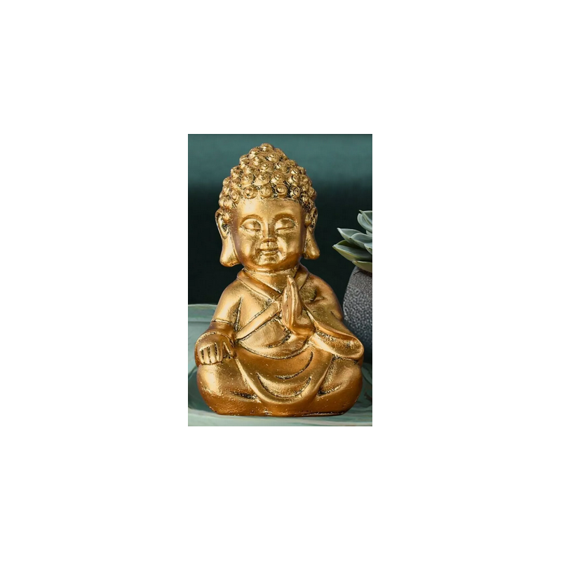Statuette Bébé Bouddha Doré – Porte bonheur, Douceur, Relaxation – Décoration Feng Shui Zen'Arôme Finistère