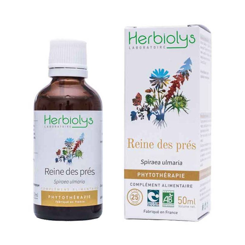 Reine des Prés Phytothérapie 50ml –  Drainage, Élimination, Circulation – extraits de plantes fraiches Herbiolys Finistère