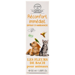 Spray Réconfort Immédiat Animaux – Troubles émotionnels, calme, paix – Fleurs de Bach Animaux Elixirs & Co Finistère
