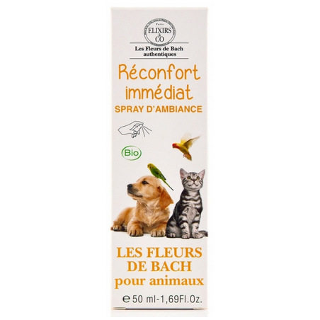 Spray Réconfort Immédiat Animaux – Troubles émotionnels, calme, paix – Fleurs de Bach Animaux Elixirs & Co Finistère
