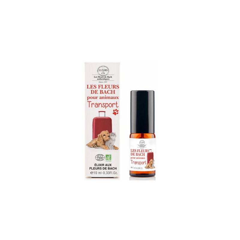 Spray Animaux Transport 10ml – Trajets Calmes, Sérénité – Fleurs de Bach Animaux Elixirs & Co Finistère
