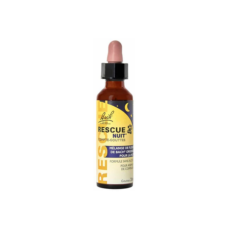 Gouttes Rescue Nuit Animaux 20ml – Sérénité, calme, paix – Fleurs de Bach Animaux Famadem Finistère