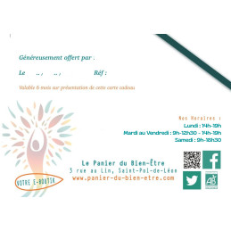 Carte Cadeau 100 € au Panier du Bien-être à offrir librement sans vous tracasser