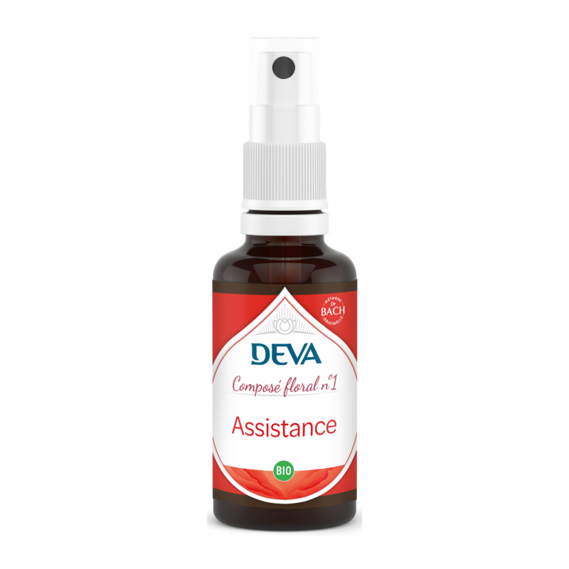 Spray Assistance 30ml – Situation urgence, Calme, Réconfort – Fleurs de Bach DEVA Finistère