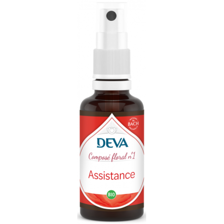Spray Assistance 30ml – Situation urgence, Calme, Réconfort – Fleurs de Bach DEVA Finistère