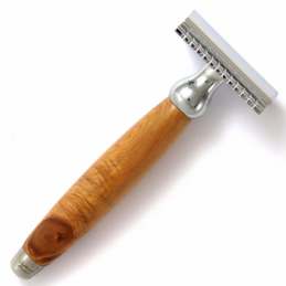 Rasoir de Sureté en Bois de Cade – Routine Rasage, Barbe et Moustache – Accessoires Homme Gentleman Barbier Finistère