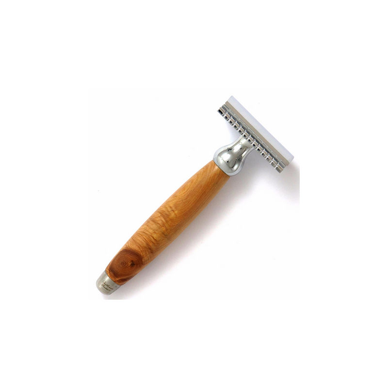 Rasoir de Sureté en Bois de Cade – Routine Rasage, Barbe et Moustache – Accessoires Homme Gentleman Barbier Finistère