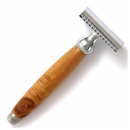 Rasoir de Sureté en Bois de Cade – Routine Rasage, Barbe et Moustache – Accessoires Homme Gentleman Barbier Finistère