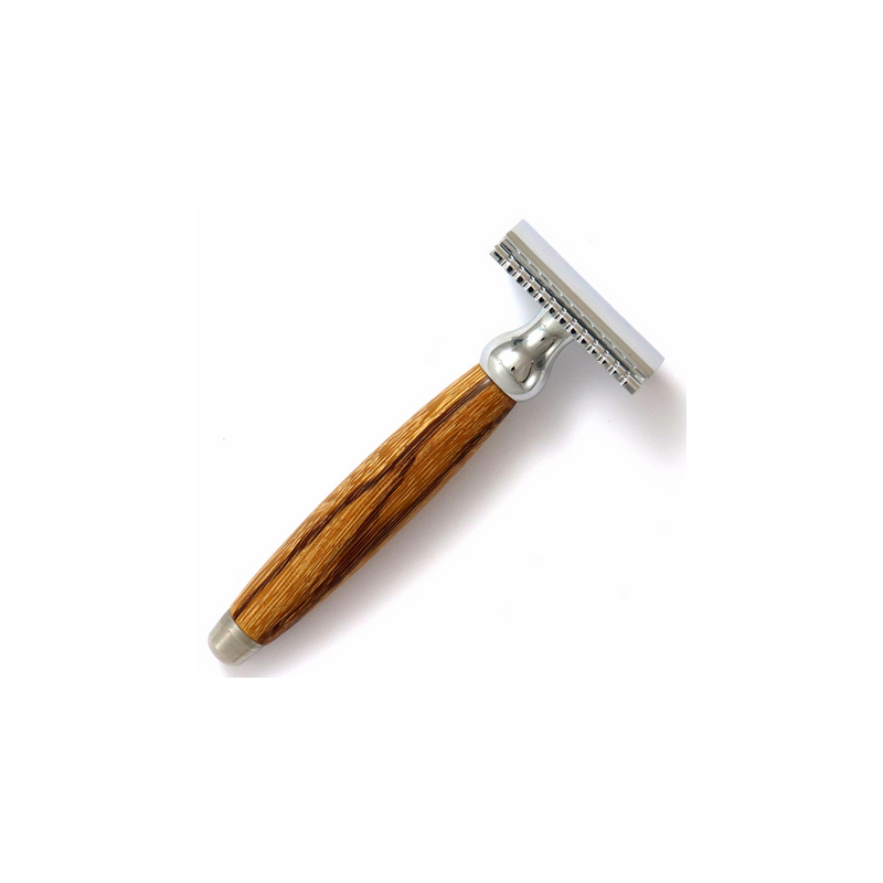 Rasoir de Sureté en Bois de Serpent – Routine Rasage, Barbe et Moustache – Accessoires Homme Gentleman Barbier Finistère