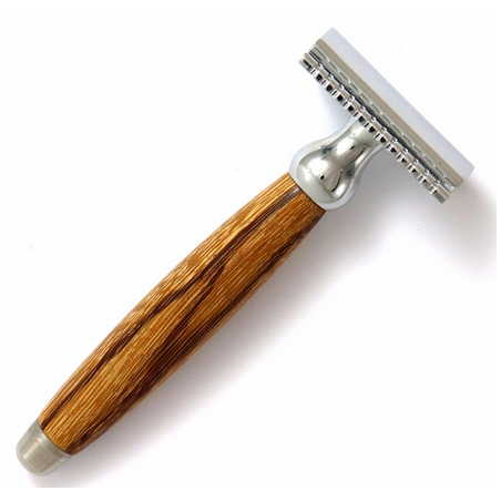 Rasoir de Sureté en Bois de Serpent – Routine Rasage, Barbe et Moustache – Accessoires Homme Gentleman Barbier Finistère