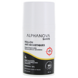 Roll-on Anti-Moustiques – Zone Tropicale, Peaux sensibles – Cosmétiques Alphanova Finistère