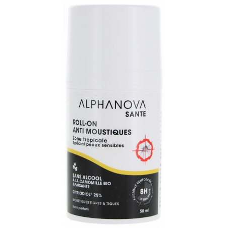 Roll-on Anti-Moustiques – Zone Tropicale, Peaux sensibles – Cosmétiques Alphanova Finistère