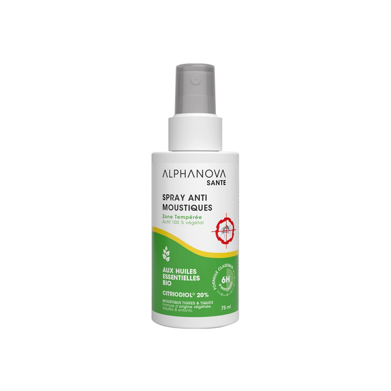 Spray Anti-Moustiques Zone Tempérée 75ml – Repulsif insectes, Adultes et enfants – Cosmétiques Alphanova Finistère