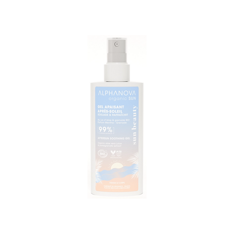 Gel Apaisant Après-soleil Menthe Grenade – Soulage et rafraîchit – Cosmétiques Alphanova Finistère