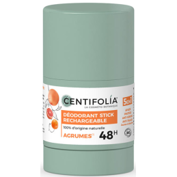 Déodorant Stick  Rechargeable 48h Agrumes – 5 en 1, Apaise, Protège, Anti-odeur, Anti-traces – Cosmétiques Centifolia Finistère