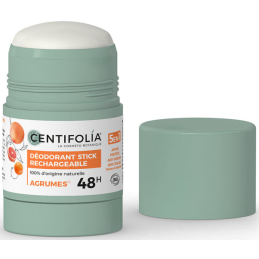 Déodorant Rechargeable Stick Agrumes 48h –  5 en 1, Apaise, Protège, Anti-odeur, Anti-traces – Cosmétiques Centifolia Finistère