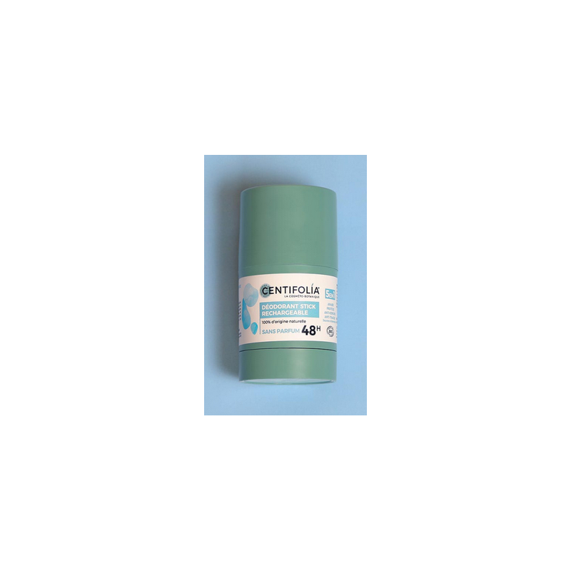 Déo Stick Rechargeable 48h Sans Parfum – 5 en 1, Apaise, Protège, Anti-odeur, Anti-traces – Cosmétiques Centifolia Finistère