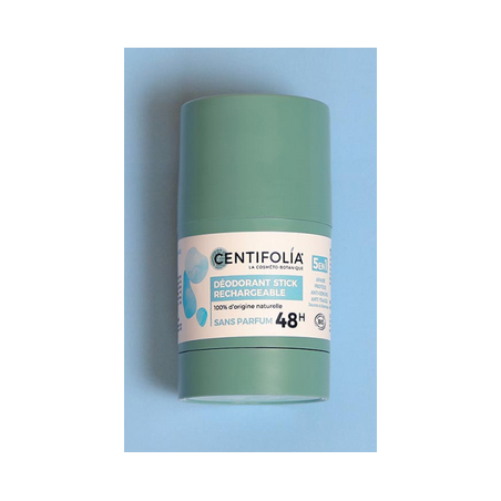 Déo Stick Rechargeable 48h Sans Parfum – 5 en 1, Apaise, Protège, Anti-odeur, Anti-traces – Cosmétiques Centifolia Finistère
