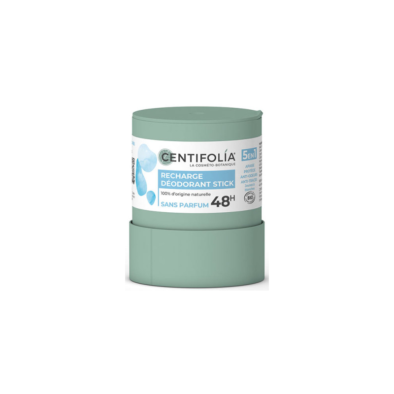 Recharge Déodorant Stick 48h Sans Parfum – 5 en 1, Apaise, Protège, Anti-odeur, Anti-traces – Cosmétiques Centifolia Finistère