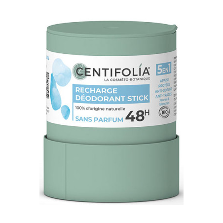 Recharge Déodorant Stick 48h Sans Parfum – 5 en 1, Apaise, Protège, Anti-odeur, Anti-traces – Cosmétiques Centifolia Finistère