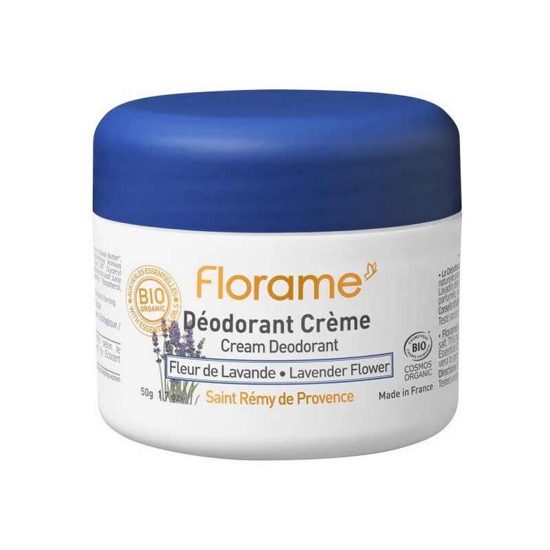 Déodorant Crème Lavande – Efficacité 24h, Sans alcool et sels d'aluminium – Cosmétiques Florame Finistère