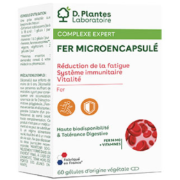Gélules Fer Microencapsulé – Système immunitaire, Vitalité, Réduction fatigue – Compléments D.Plantes Finistère