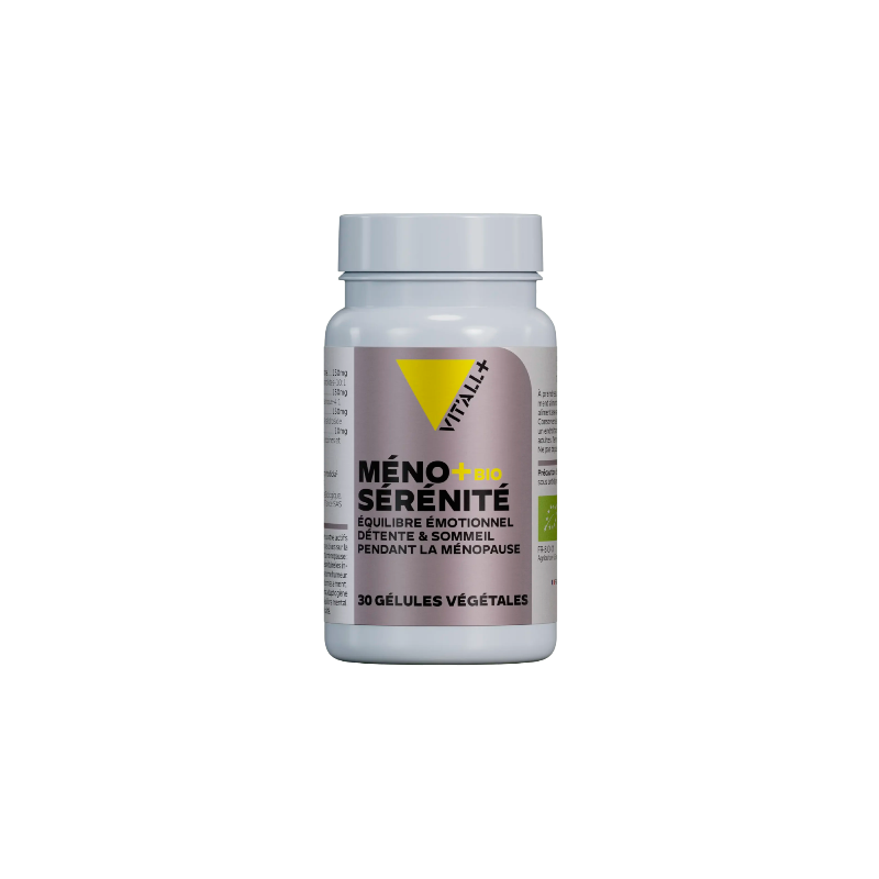 Gélules Méno+ Sérénité – Équilibre émotionnel, Détente, Sommeil, Ménopause – Compléments Vit'All+ Finistère