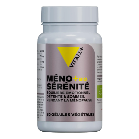 Gélules Méno+ Sérénité – Équilibre émotionnel, Détente, Sommeil, Ménopause – Compléments Vit'All+ Finistère