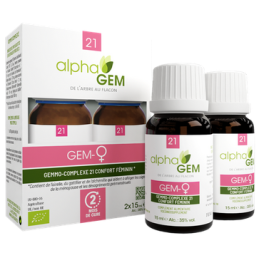 Gem-Femme Duo15ml – Complexe n°21 Confort Féminin - Gemmo Alphagem Finistère