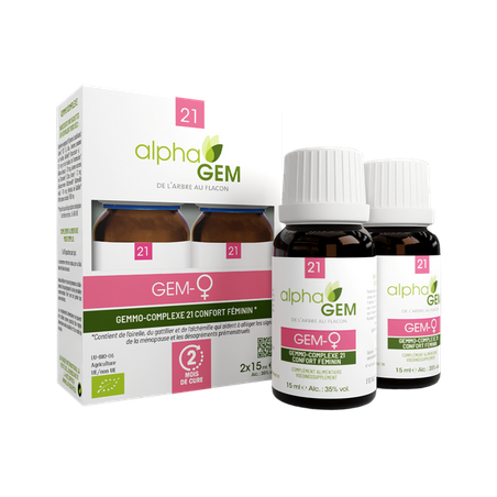 Gem-Femme Duo15ml – Complexe n°21 Confort Féminin - Gemmo Alphagem Finistère