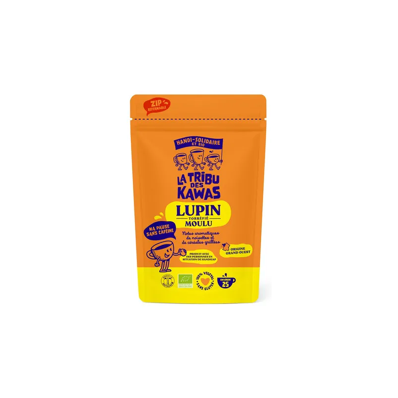 Lupin Torréfié Moulu 200g – Sans caféine, alternative gourmande et naturelle – Boissons Santé La Tribu Des Kawas Finistère