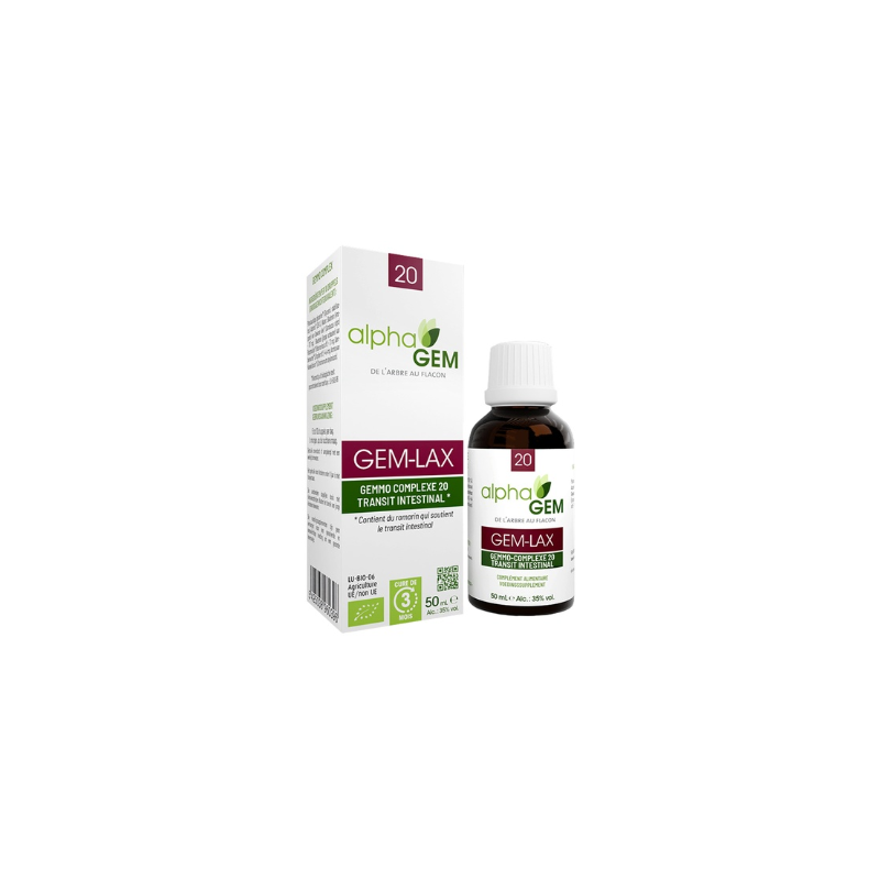 Gem-Lax 50ml – Complexe n°20 Transit Intestinal - Gemmo Alphagem Finistère