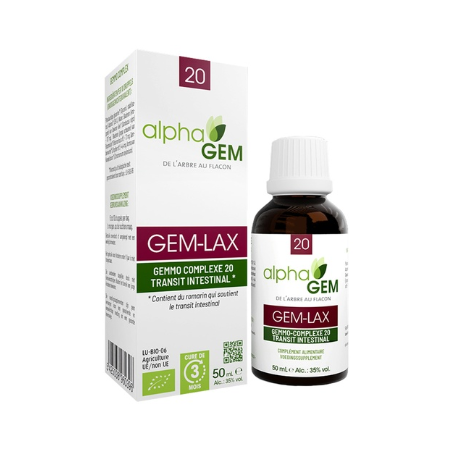 Gem-Lax 50ml – Complexe n°20 Transit Intestinal - Gemmo Alphagem Finistère
