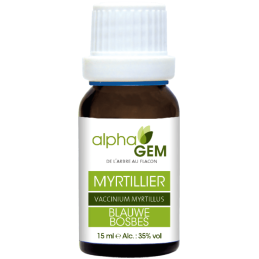 Myrtillier 15ml – Sphères Digestive, Uro-génitale, Ostéo-articulaire, Circulatoire, Oculaire, Cutané - Gemmo Alphagem Finistère