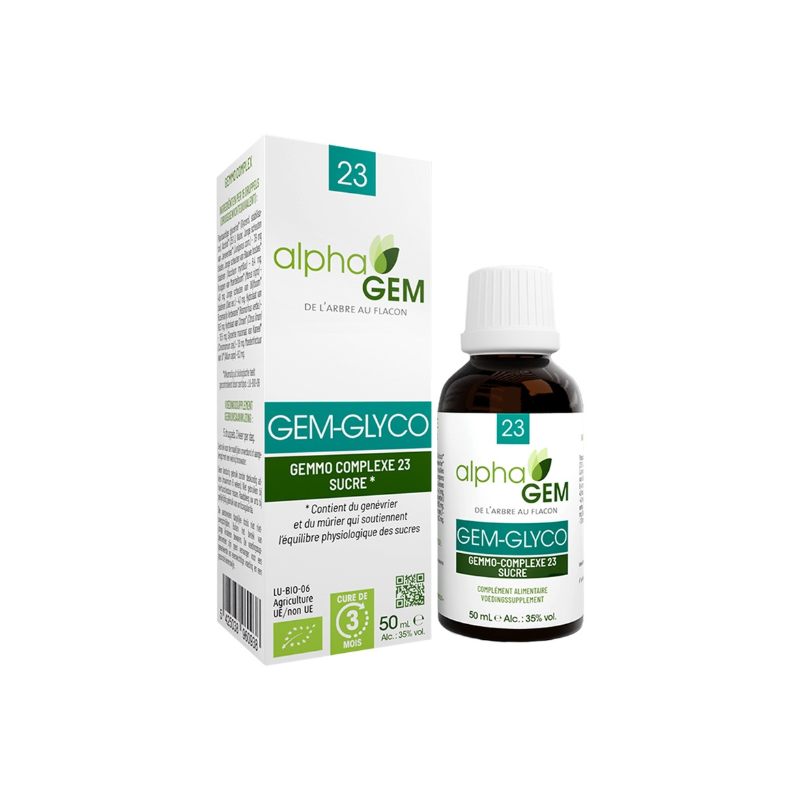 Gem-Glyco 50ml Sucre – Complexe n°23 Sphère Digestive - Gemmo Alphagem Finistère