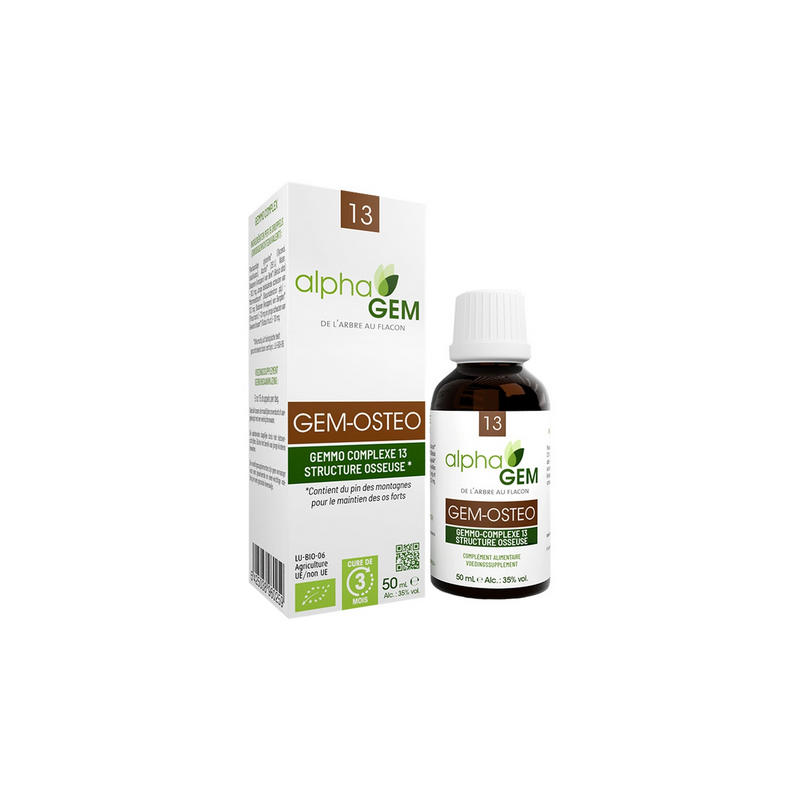 Gem-Osteo 50ml – Complexe n°13 Structure Osseuse - Gemmo Alphagem Finistère