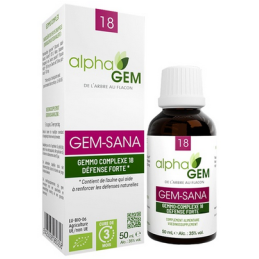 Gem-Sana 50ml Défense Forte – Complexe n°18 Sphère Immuno-respiratoire - Gemmo Alphagem Finistère