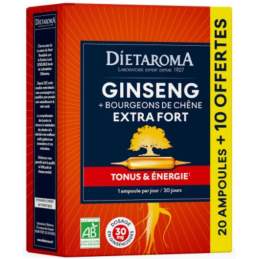 Ginseng Extra Fort 20+10 Ampoules – Tonus et Vitalité – Compléments Dietaroma Finistère