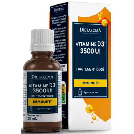 Vitamine D3 3500 UI 20ml – Immunité, Hautement dosé – Complément Dietaroma Bretagne