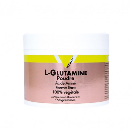 L-Glutamine poudre 100% végétale 150gr – Compléments alimentaires Vit'All+