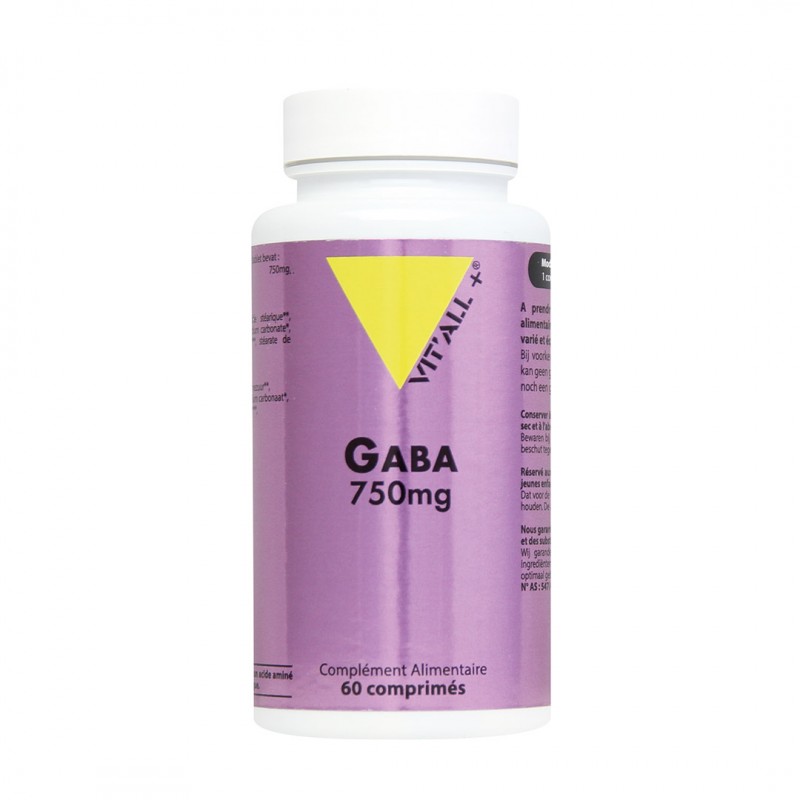 GABA 750mg 60 comprimés – Sommeil, Stress, Dépendances - Compléments Vit'All+ Finistère